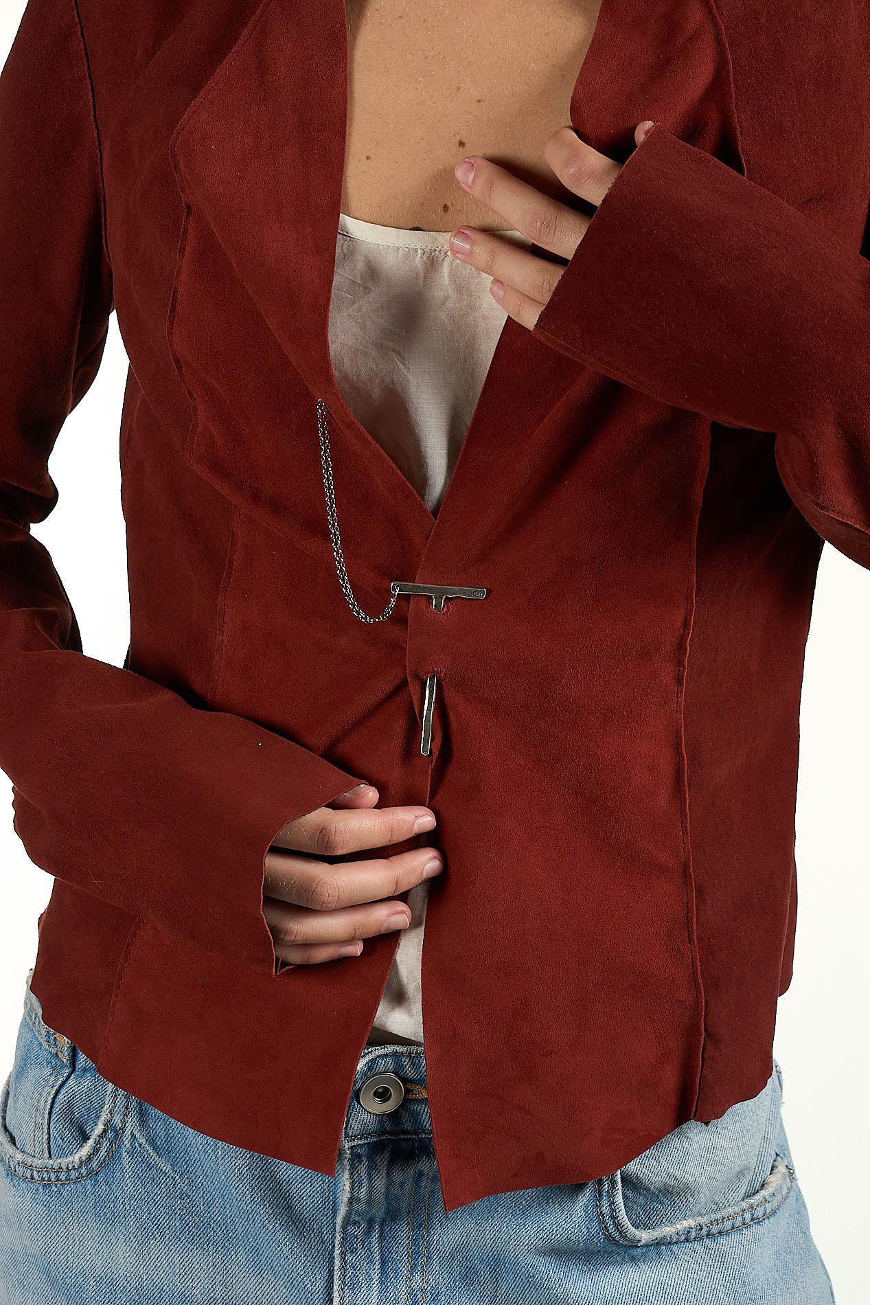 DANIELE BASTA LEATHER AND SILVER JACKET